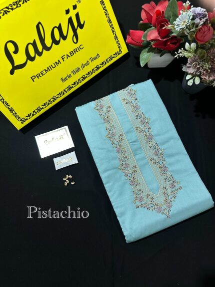 PREMIUM GIZA EMBROIDERY COTTON PISTACHIO \ D 27