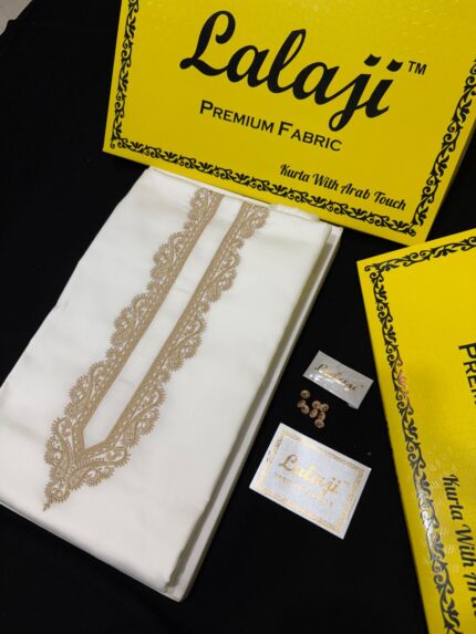 LALAJI FABRIC GIZA COTTON EMBROIDERY WHITE / D-29