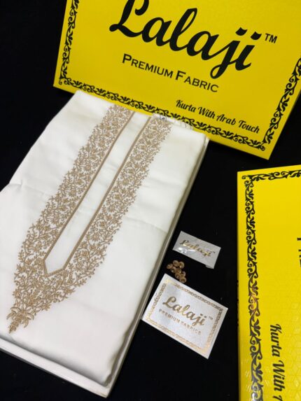 LALAJI FABRIC GIZA COTTON EMBROIDERY WHITE / D-39